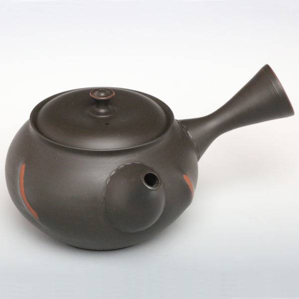 鯉江廣 玲光窯 常滑焼急須 黒燻研ぎ出し 満容量330ml