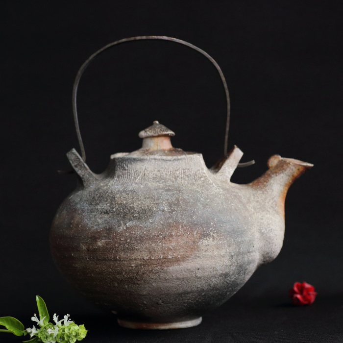 小島憲二 伊賀土瓶 満容量1150ml 穴窯焼成 大容量の急須 薪窯 無釉焼〆