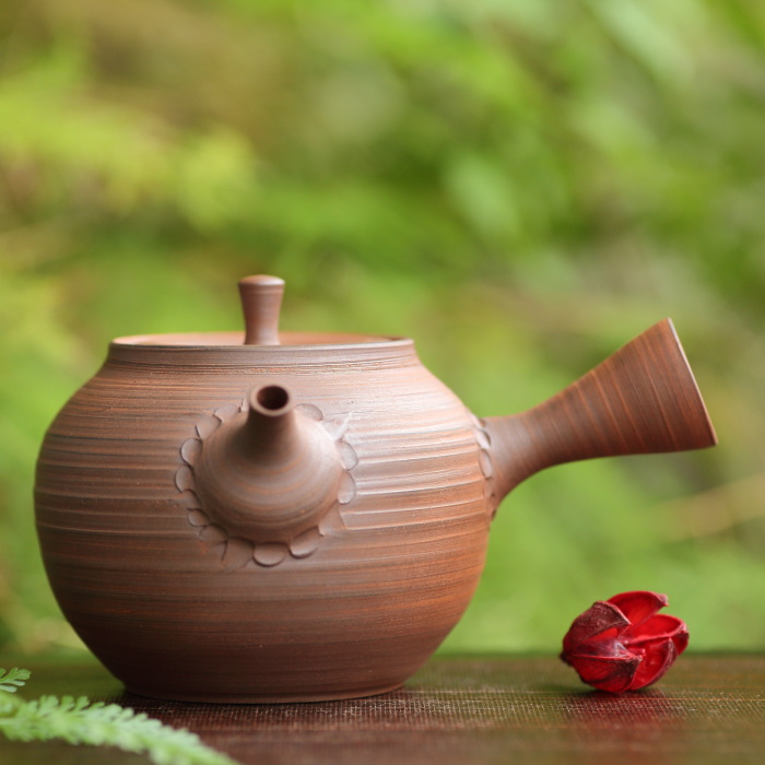 水野博之 窯変朱泥急須 満容量240ml 作家もの常滑焼煎茶器 日本茶中国