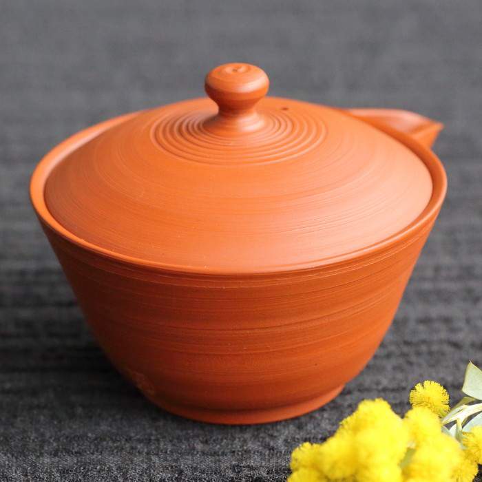 鯉江廣 朱泥筋引き宝瓶 満容量150ml 常滑焼煎茶器 作家もの宝瓶 桐箱