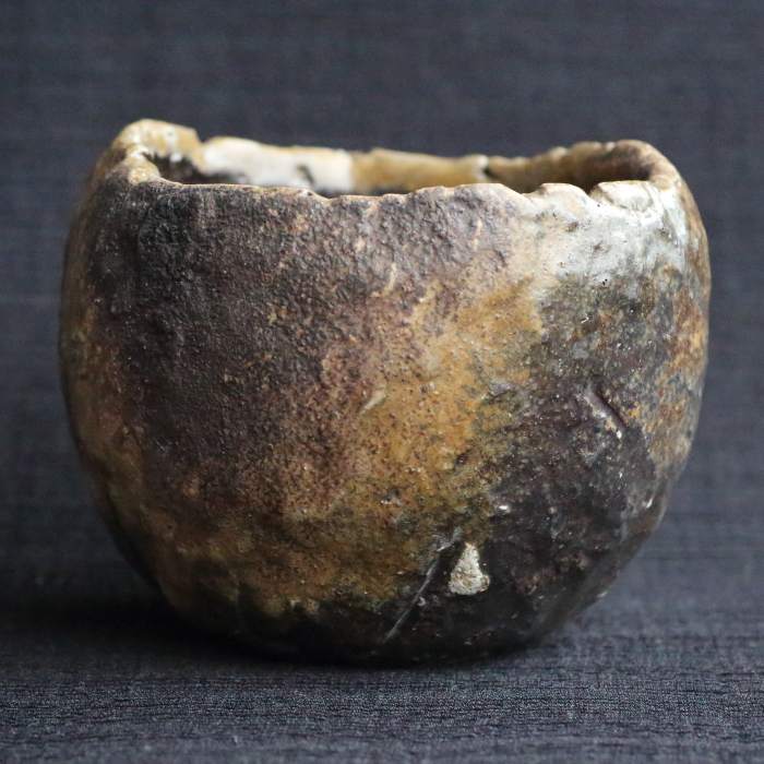 備前焼 茶碗⑤】備前土釉薬茶碗／伝統工芸士 森本 桂／送料込み