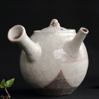 松崎健 呉須釉白金彩更紗文壷 共箱 未使用品 松崎健 呉須釉白金彩更紗