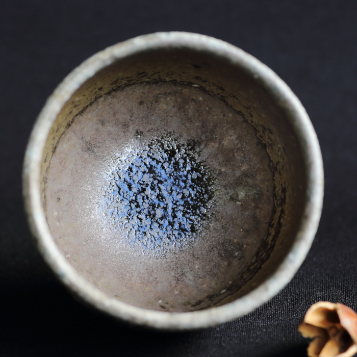 雲井窯 一辺陶造 ゆず肌 飯器 陶芸 共箱 一辺陶 茶碗 黒釉 ペア 木蓋付