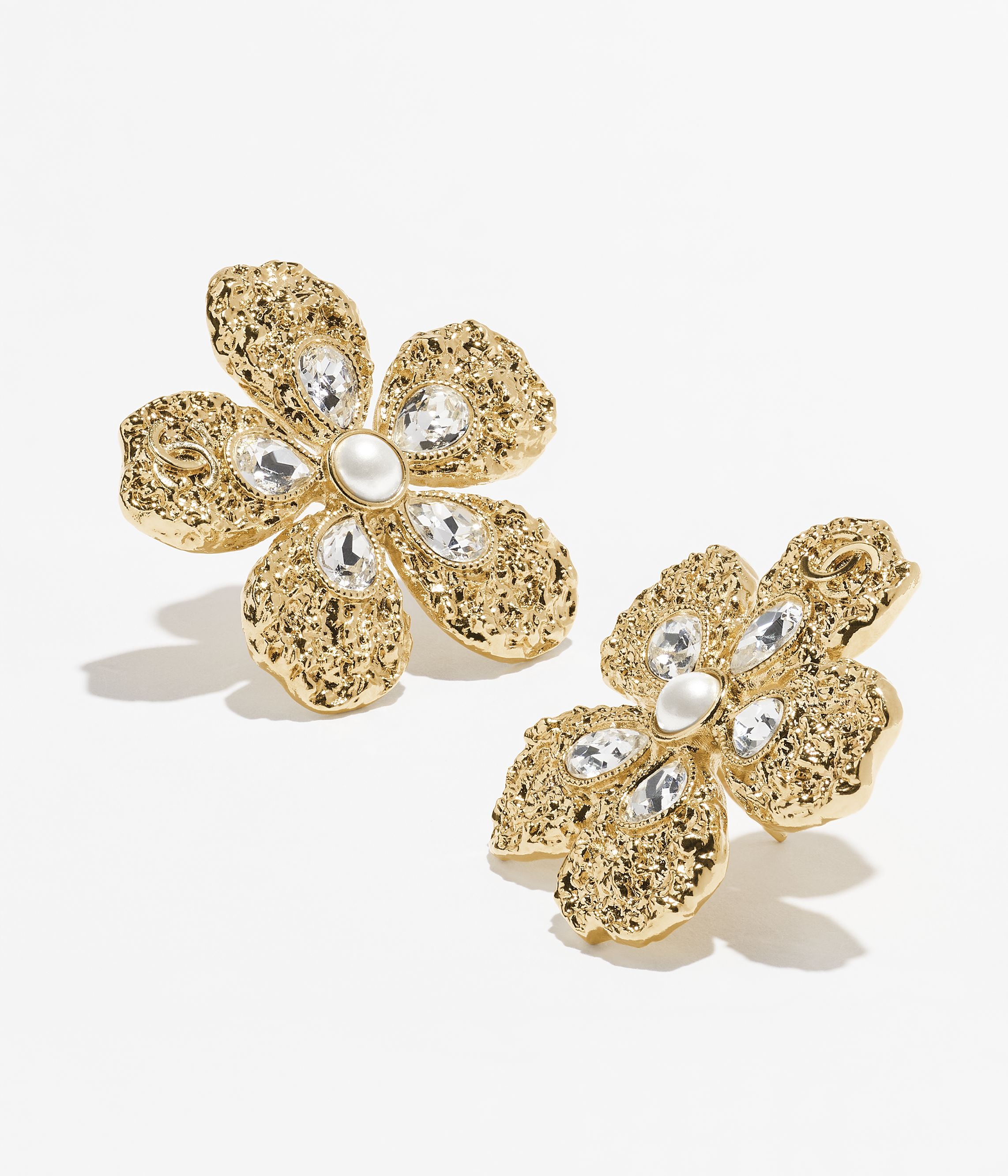 ピアス - メタル、コスチューム パール & ストラス、ゴールド