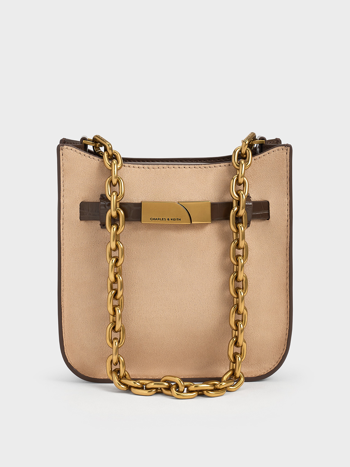 Aurelia オレリア テクスチャーメタリックアクセントチェーンハンドル