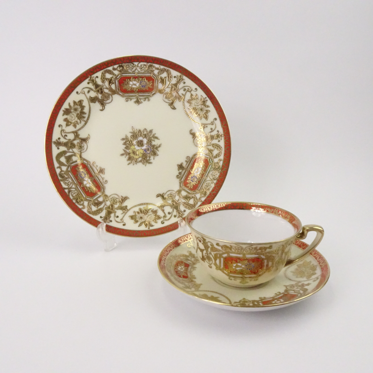 ◇美品 大正後期 定価4万！オールドノリタケ 金彩金盛 薔薇 カップ