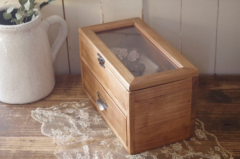 ヴィンテージ風2段ジュエリーボックス｜アンティーク風木製雑貨｜通販