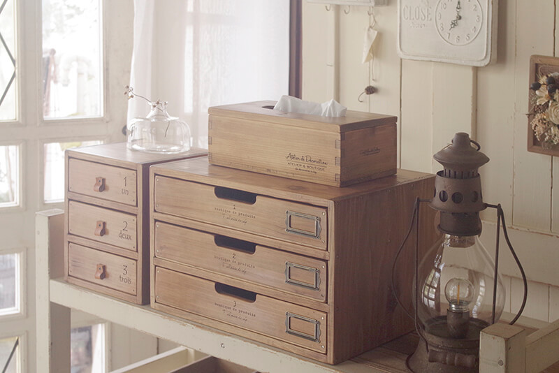 木製A4ファイルキャビネット｜ヴィンテージスタイルの木製レターケース