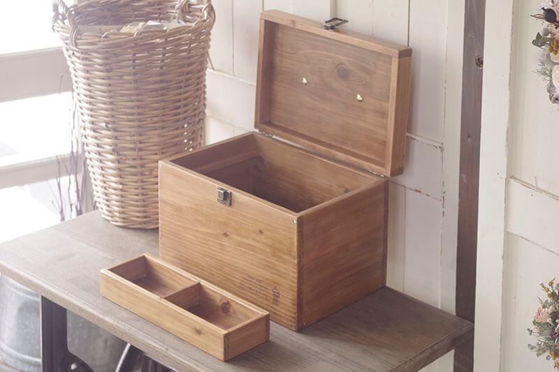 アンティーク風木製マルチボックス*薬箱｜ヴィンテージスタイル木箱