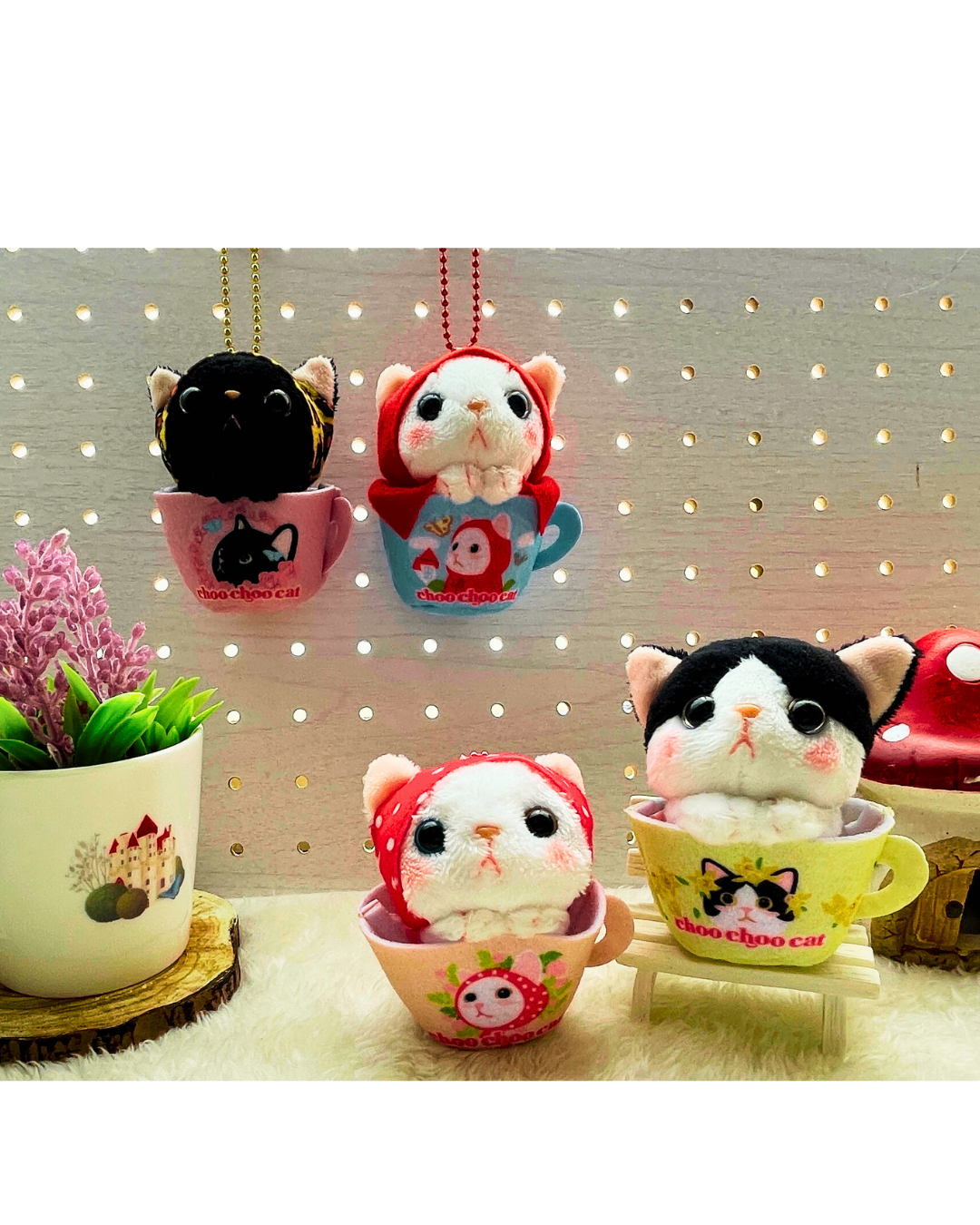 猫のカップマスコット レオパードずきん黒｜猫グッズ・猫雑貨のchoo