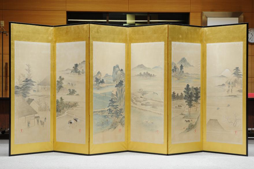 中野其豊「十二カ月農耕図屏風」｜足立区