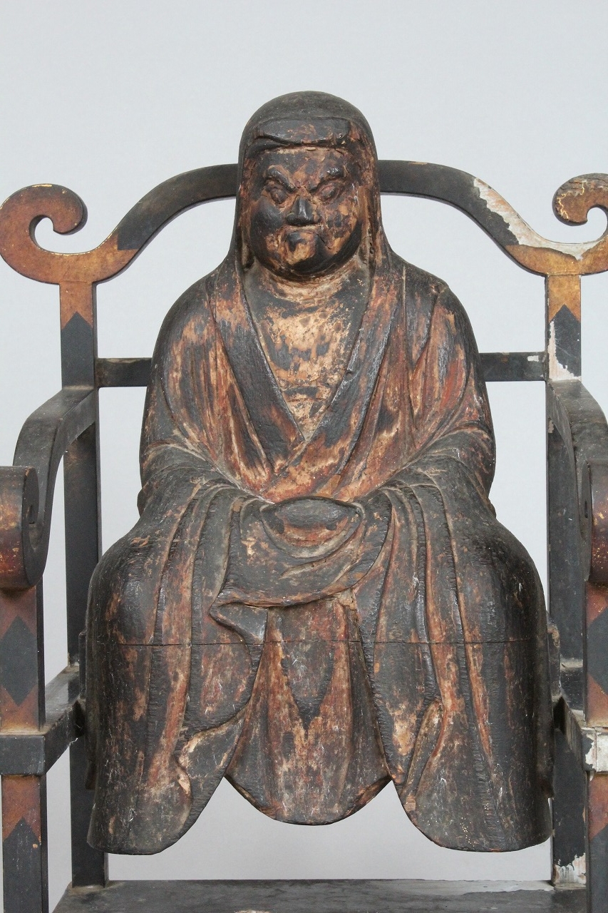 真作】掛軸 達磨大師 力強い眼差しの達磨大師 禅の象徴 P174 真作