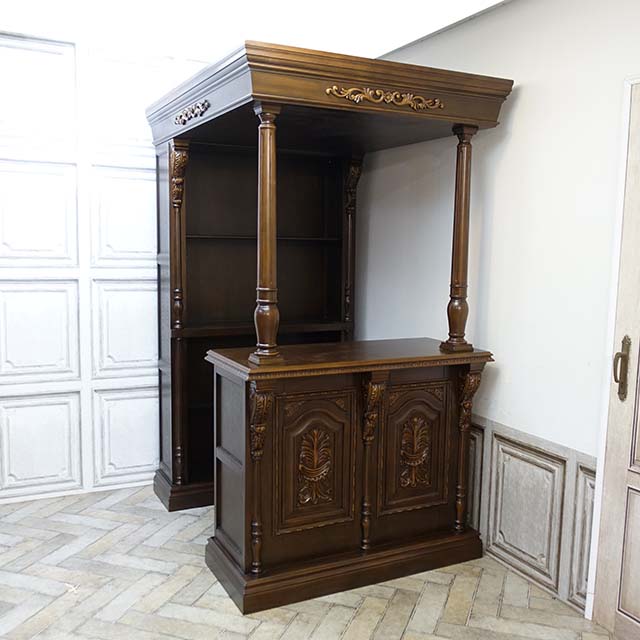 ビーカンパニー 家具 無垢材 アンティークダークブラウン キャビネット