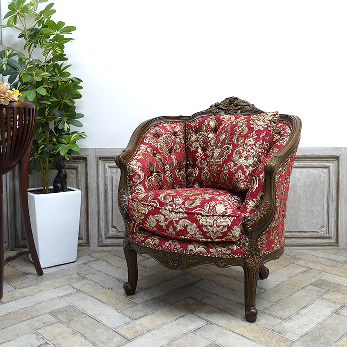 ソファ ダマスク柄 高級 応接間 アンティーク ビンテージ ソファ