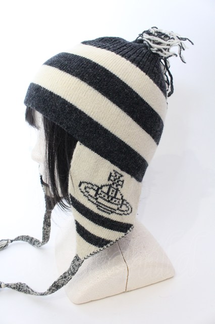 正規品 Vivienne Westwood フラップ付き ニット帽 グレー K*e様