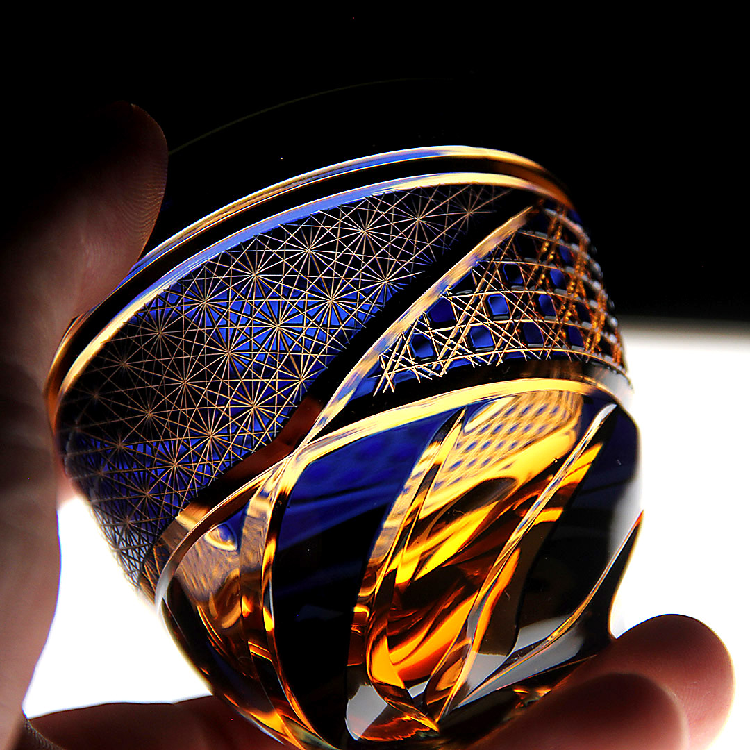 Jewel Kiriko 渦凛-karin の酒杯 琥珀瑠璃の通販情報 - Craft Style