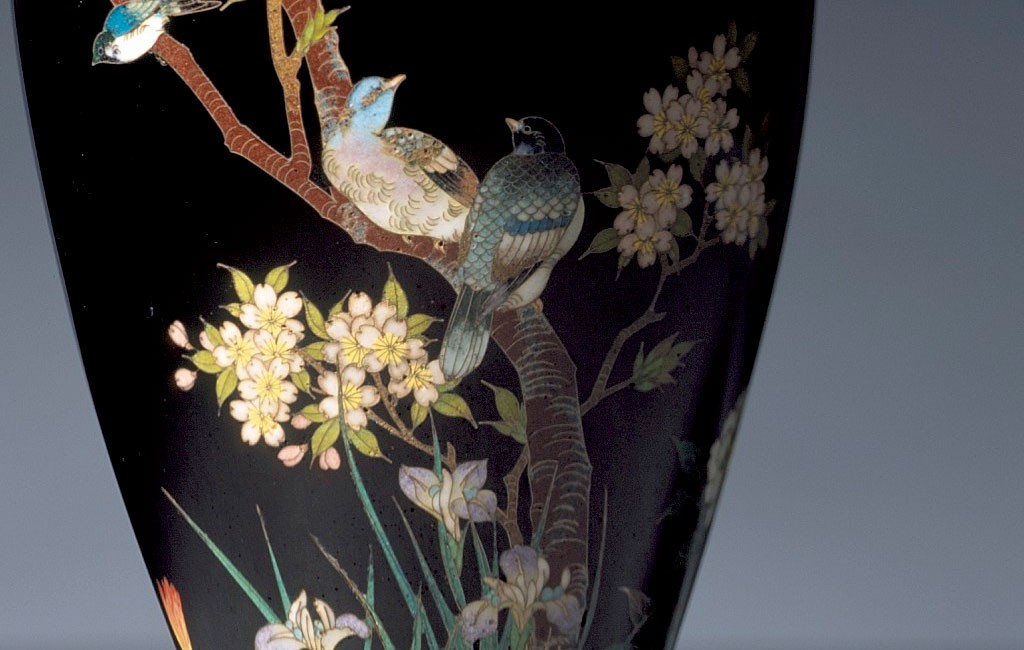 七宝焼 花文 花瓶 V 9050 七宝焼 花文 花瓶 V 9050 七宝焼 花文 花瓶