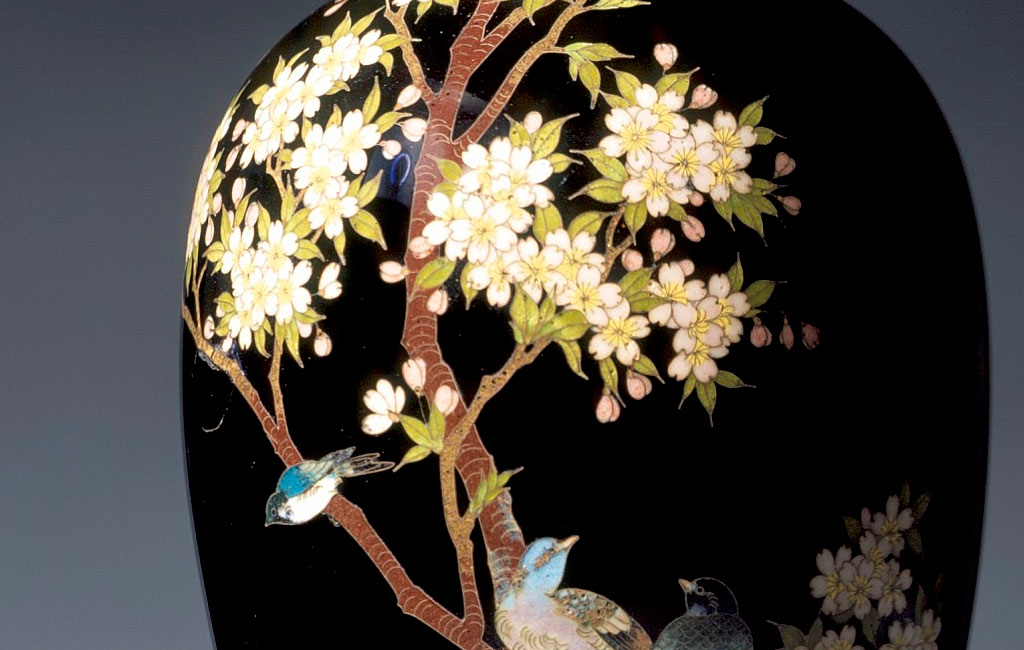 七宝焼 花文 花瓶 M R7879C 七宝焼 花文 花瓶 M R7879C