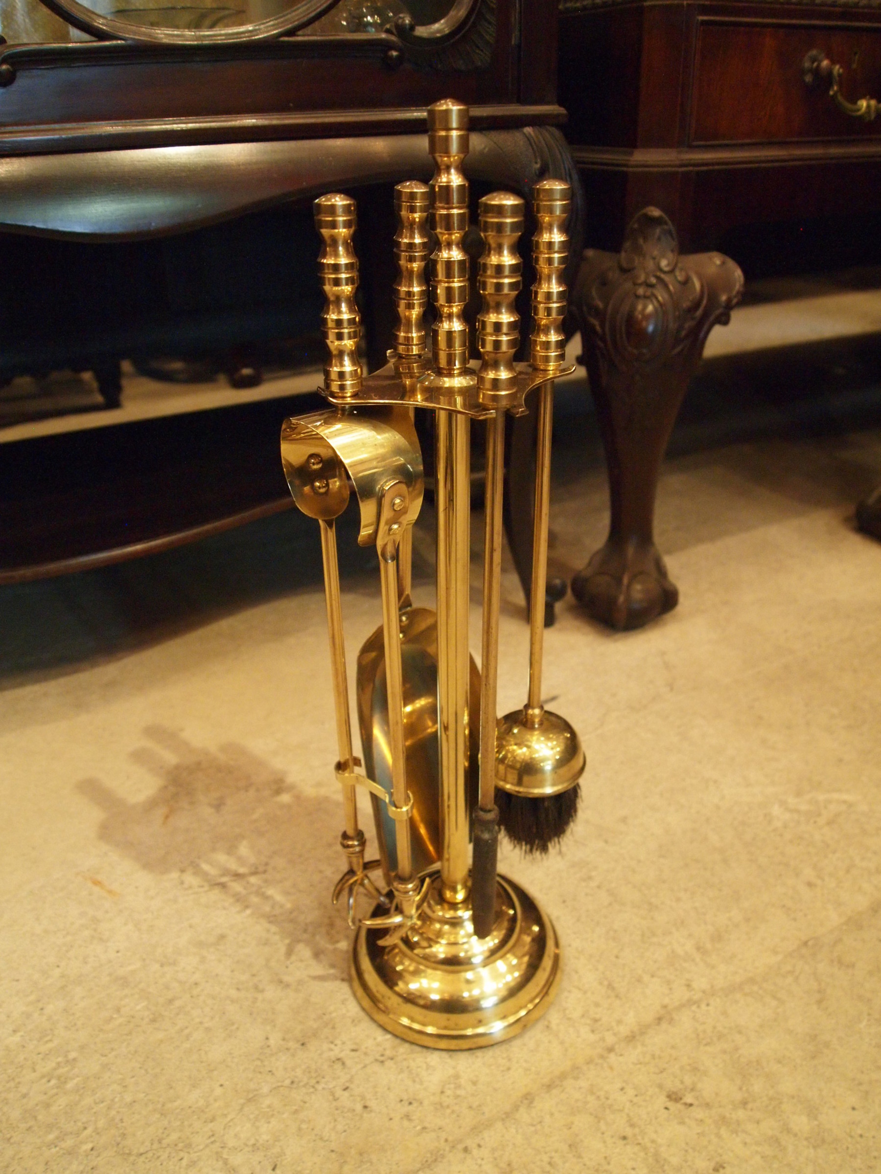 超希少】英国アンティーク 薪ストーブ用ファイヤーツール 真鍮 超希少