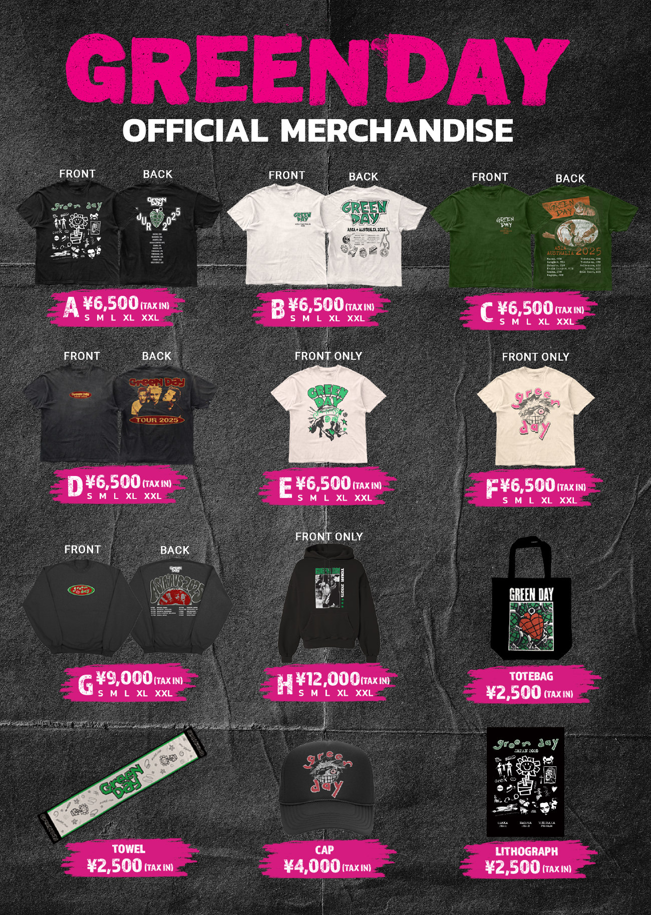 グリーンデイ 2025 来日公演ツアーTシャツ Mサイズ Green Day グリーン