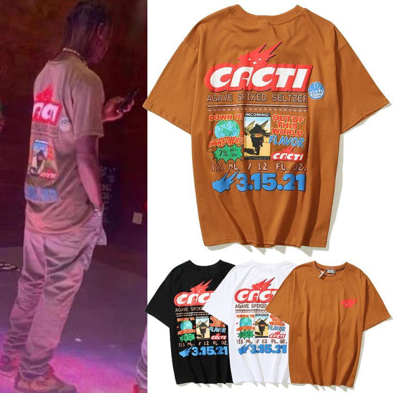 Travis Scott Cacti Down To Earth T-shirt ユニセックス 男女兼用