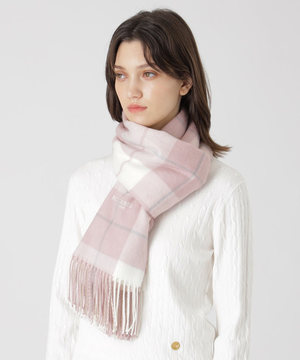 アクリルチェックストール（マフラー・ストール・スカーフ）｜BLUE