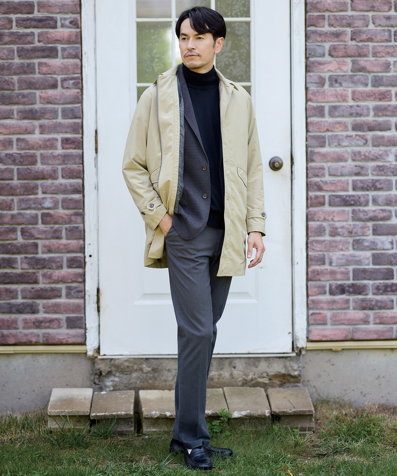 メンズ ハイゲージ タートルネック ニット【手洗いOK】通販 [1603