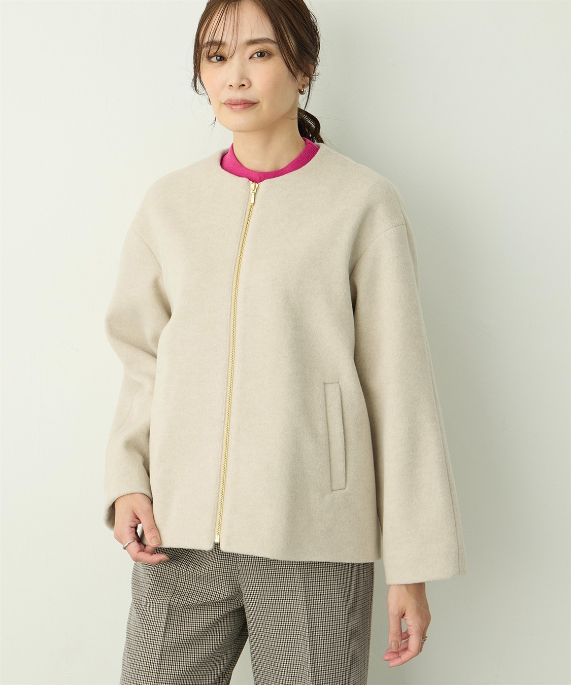 ジップギャザーブルゾン A/C DESIGN BY ALPHA CUBIC｜クロスプラス公式