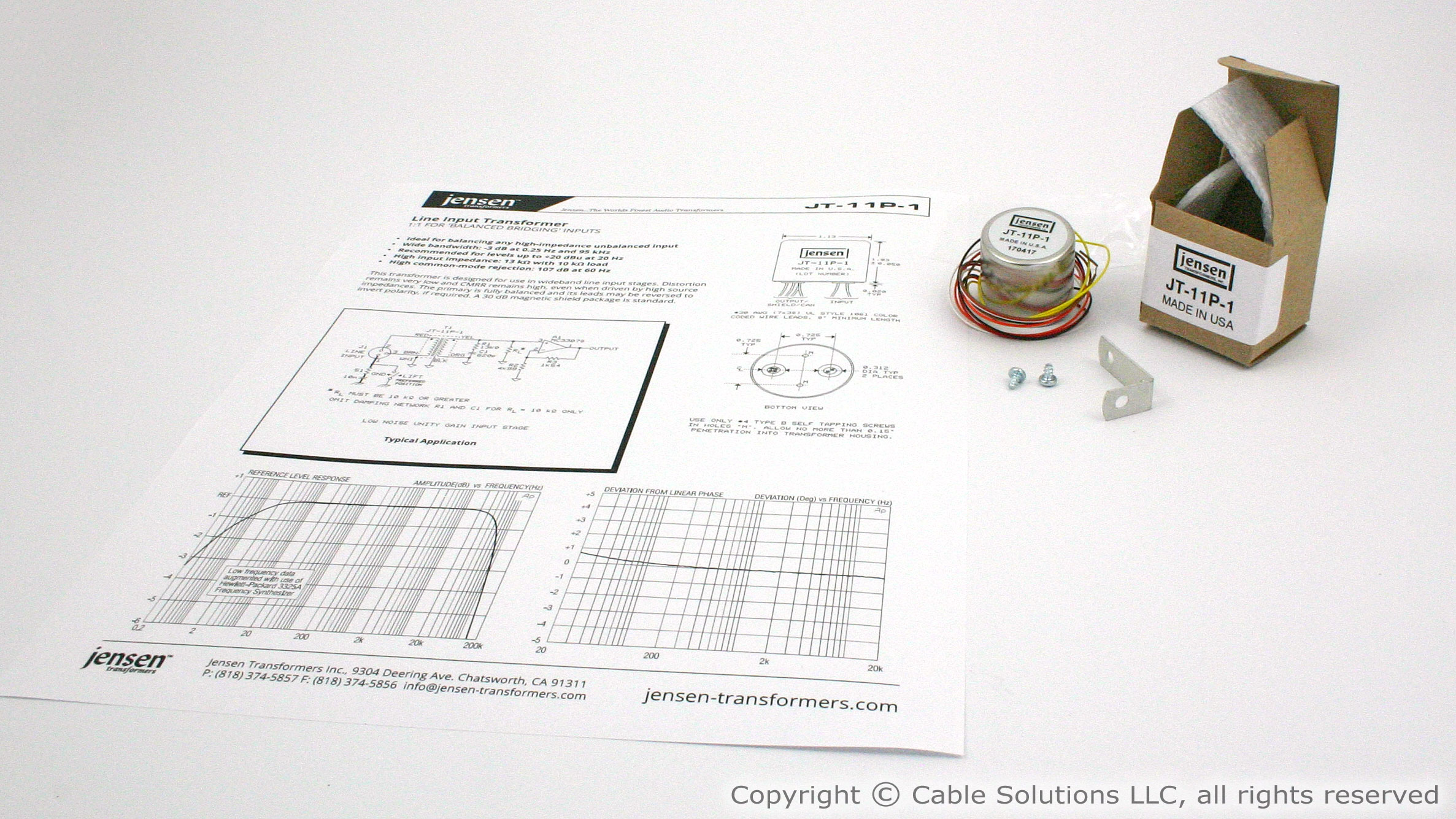 Jensen Transformers JT-11P-1 1:1 Line Input Transformer