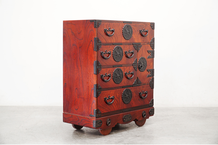 岩谷堂箪笥 高価買取-アドア東京-港区 4段 車箪笥 チェスト 欅 漆 南部