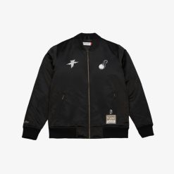 BTS SUGA X NBA GLITCH BOMBER JACKET (WARRIORS) - A-KPOP