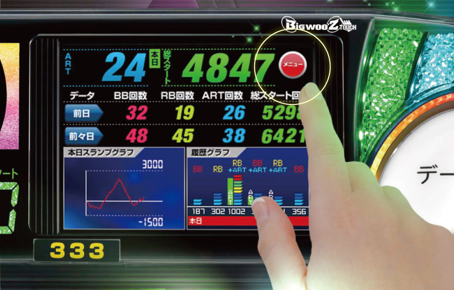 送料込みone Aビッグウォーズ5インチ液晶搭載差枚数表示スランプグラフ