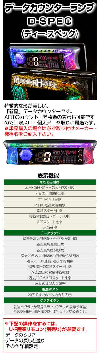 中古】データカウンターランプ D-SPEC【ディースペック】【ART機能搭載