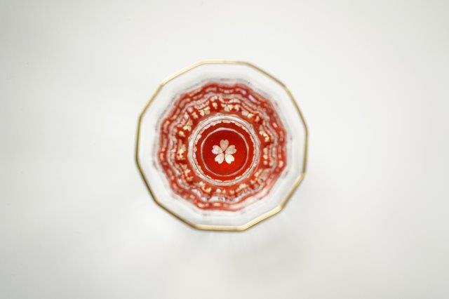 天野漆器株式会社 | 金杯（万華鏡）桜（貝入）朱