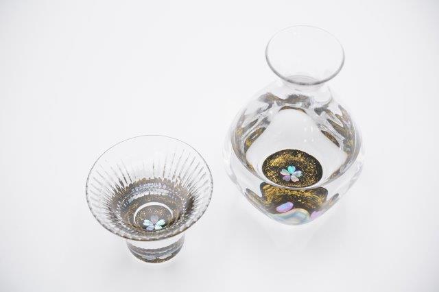 天野漆器株式会社 | 徳利・杯セット 金桜（貝入）黒