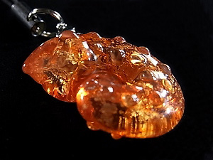 アンモナイト化石復元ガラスフィギュアストラップ