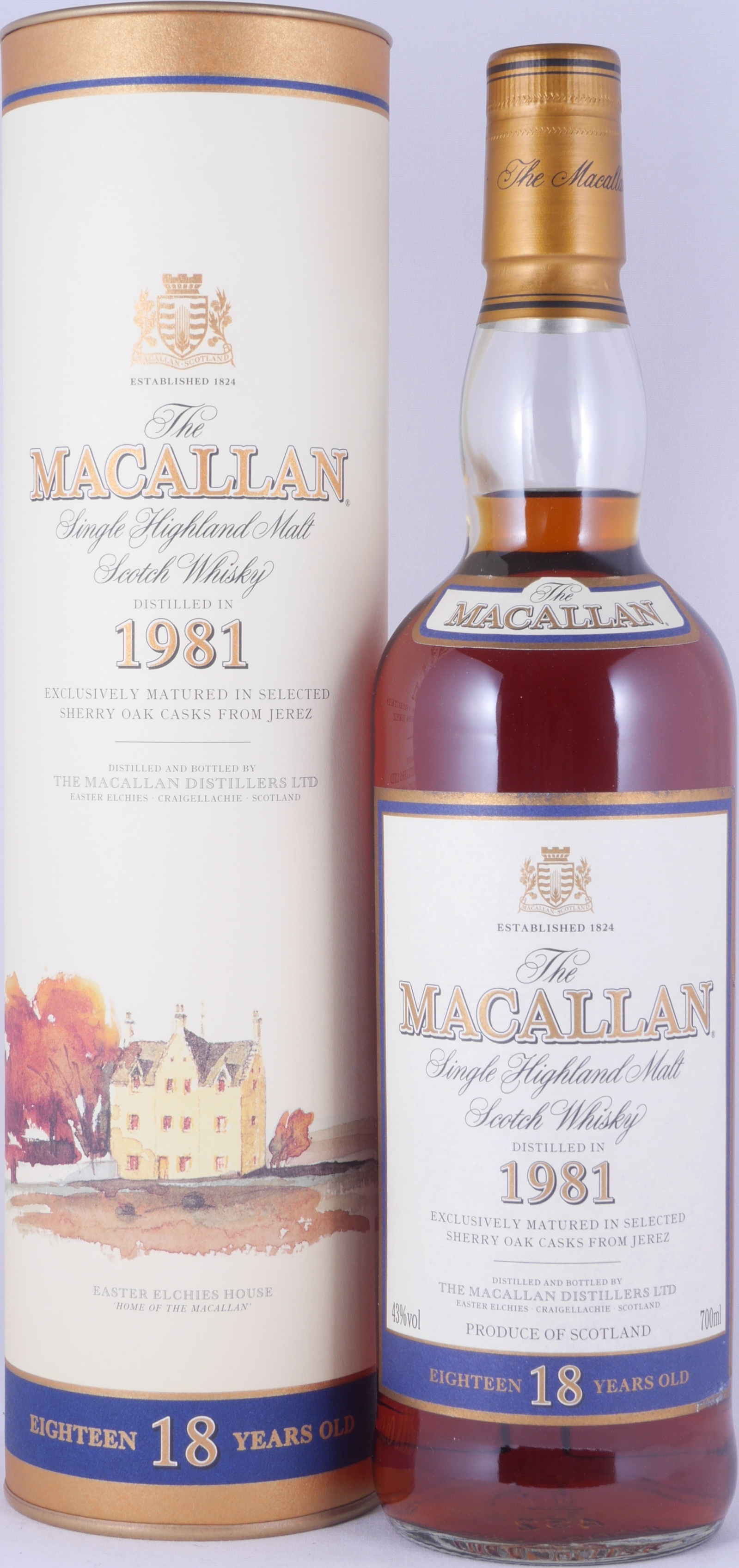 Macallan 1981 18 Year Sherry Oak Single Malt Scotch Whisky 43.0% ABV