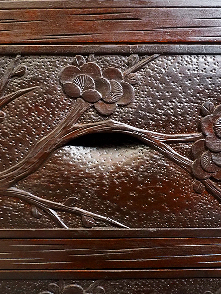 アンティーク軽井沢彫り　茶道具　茶室　箪笥 櫻 アンティーク軽井沢彫り 茶道具 茶室 箪笥 櫻 アンティーク軽井沢彫り