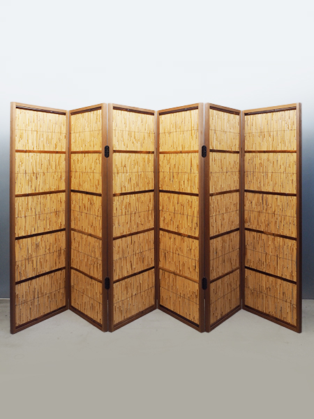 花寄屏風　2枚折　保管箱あり　(高さ約164㎝ 2連幅176㎝) 茶道具 花寄屏風 二枚折 花寄屏風