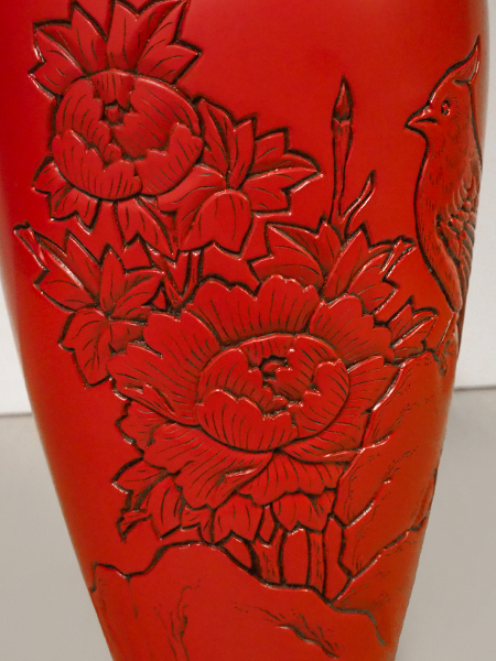 堆朱赤色の彫刻花瓶高さ30cmアンティーク品かけあります 堆朱赤色の彫刻花瓶高さ30cmアンティーク品かけあります 2025年最新