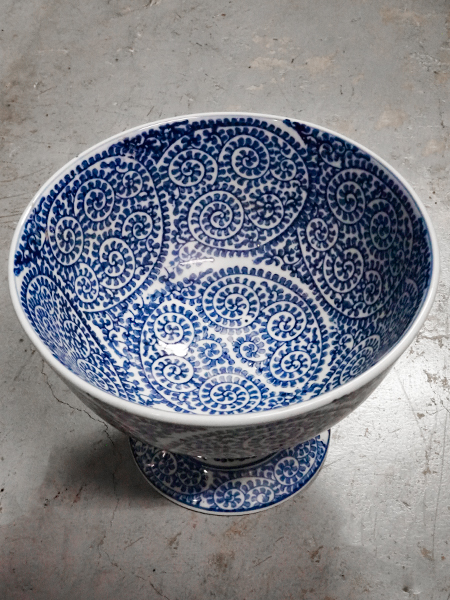 九谷 古染付盃洗 コンポート 花器 アンティーク 染付<br>盃洗 | アンティーク山本商店