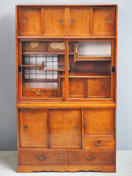 昭和レトロ茶箪笥 昭和レトロ 茶箪笥 棚 85年物(1934年)