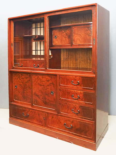 T7 茶箪笥 T7 茶箪笥 T7 茶箪笥 チーク無垢材 ヴィンテージキャビネットZX 食器棚