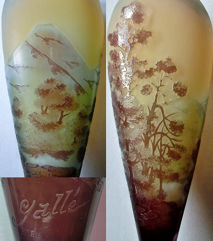 GALLE】ガレ 富嶽文花瓶 - アンティック 姉妹社