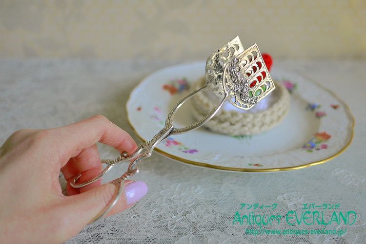 純銀ケーキトング 天使文様 ドイツ銀800 細工の美しいシルバー800 天使