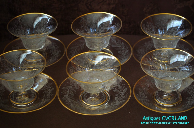 SAINT LOUIS クリスタルガラス グラス 6個セット アンティーク SAINT