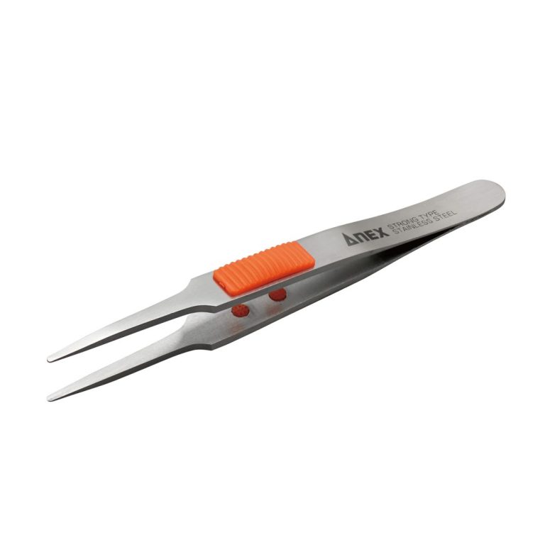 ラバーグリップ付 ステンレスピンセット 極細鋭型115mm （SUS410