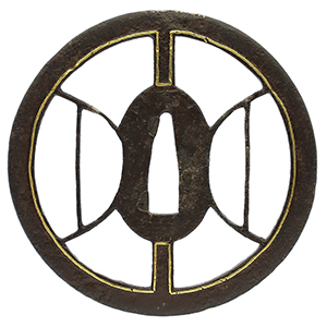 鍔：無銘(平安城象嵌)(保存刀装具) | 日本刀販売の葵美術