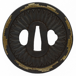 江戸時代 刀装具 金象嵌鍔2点 124g 東Y7-0820ア㉞ 江戸時代 刀装具 金