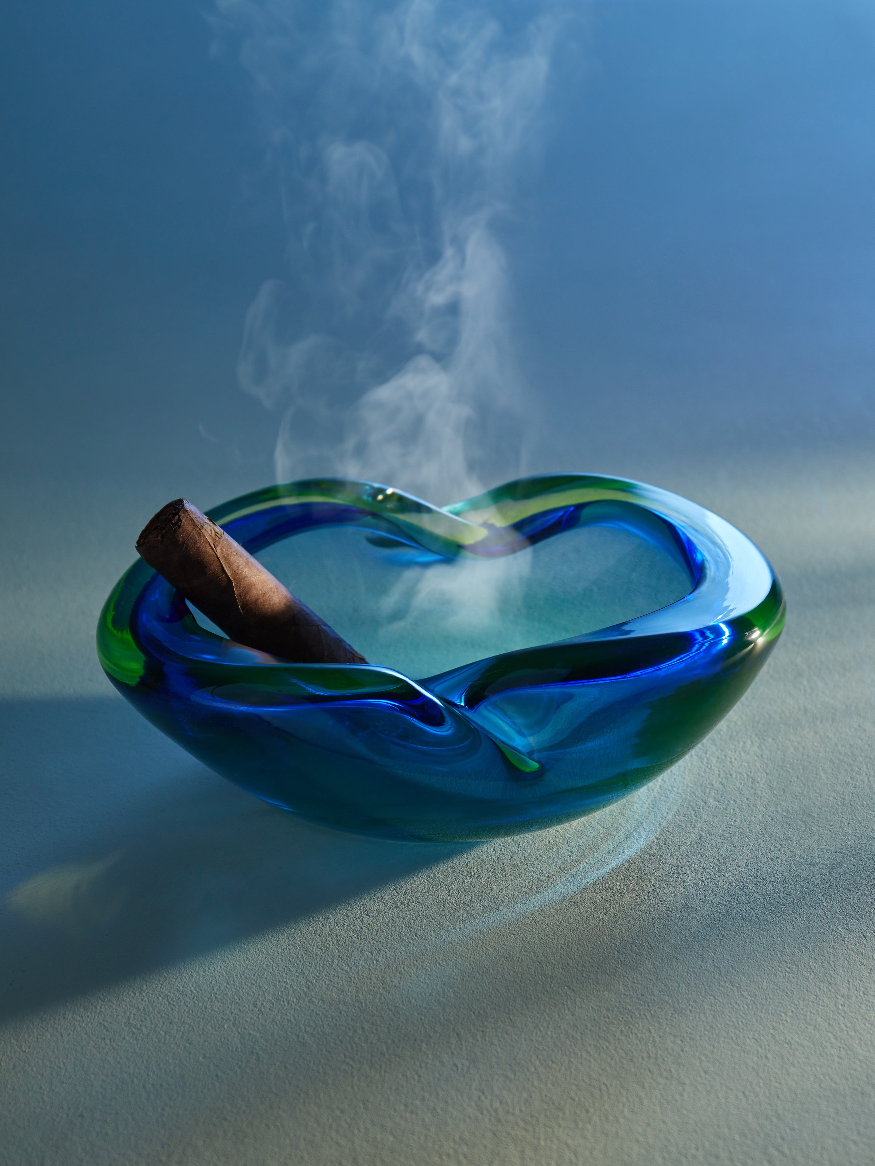 Blue 1960s Flavio Poli Murano Glass Ashtray by Antique and Vintage